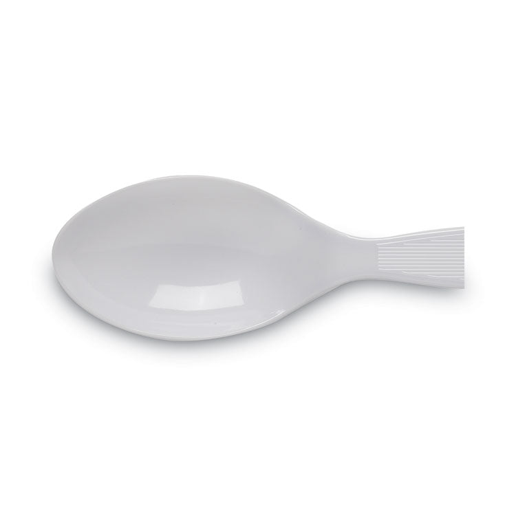 Plastic Cutlery, Heavy Mediumweight Spoon, White, 1,000/Carton