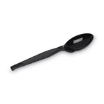 Plastic Cutlery, Heavy Mediumweight Spoon, Black, 1,000/Carton