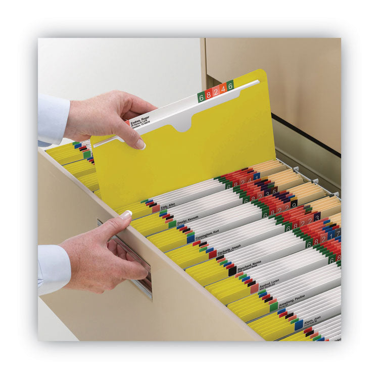 Colored File Jackets With Reinforced Double-Ply Tab, Straight Tab, Letter Size, Yellow, 50/box