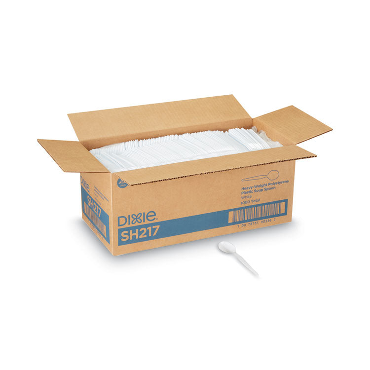 Plastic Cutlery, Heavyweight Soup Spoon, White, 1,000/Carton