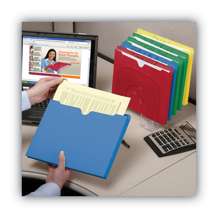 Colored File Jackets With Reinforced Double-Ply Tab, Straight Tab, Letter Size, Assorted Colors, 50/box