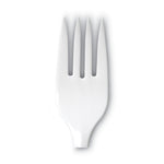 Plastic Cutlery, Mediumweight Fork, Plastic, White, 1,000/Carton