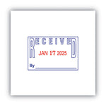 Self-Inking Heavy-Duty Line Dater, 1.25 x 1.83, Red/Blue