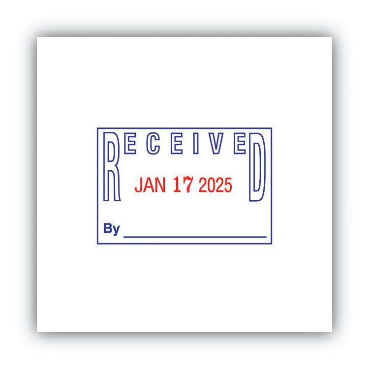 Self-Inking Heavy-Duty Line Dater, 1.25 x 1.83, Red/Blue