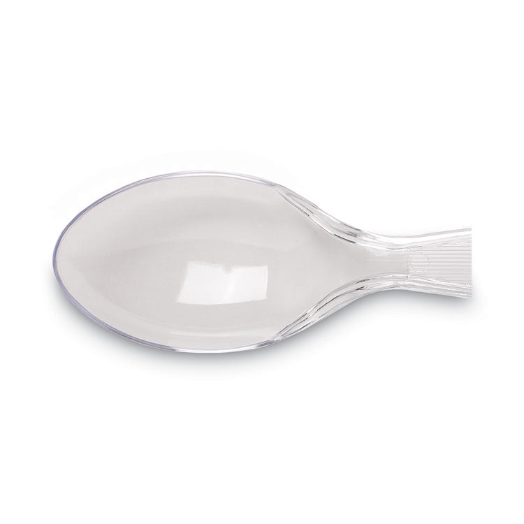 Plastic Cutlery, Heavyweight Spoon, Crystal Clear, 1,000/Carton