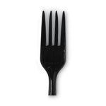 Individually Wrapped Heavyweight Forks, 6.88", Plastic, Black, 1,000/Carton