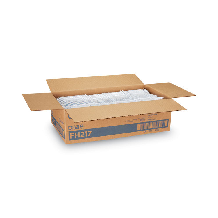 Plastic Cutlery, Heavyweight Fork, White, 1,000/Carton