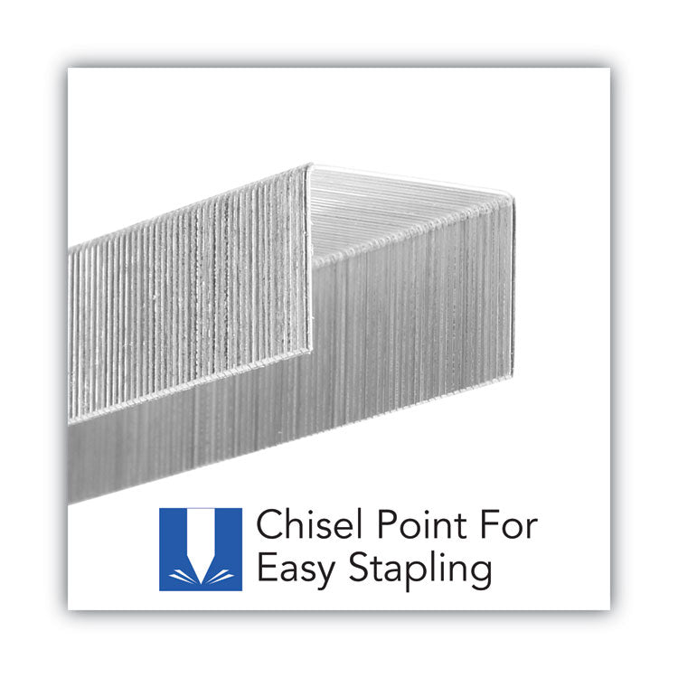 Optima High-Capacity Staples, 0.38" Leg, 0.5" Crown, Steel, 125/Strip, 20 Strips/Box