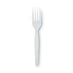Plastic Cutlery, Heavy Mediumweight Fork, White, 1,000/Carton
