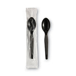 Individually Wrapped Heavyweight Spoon, Plastic, Black, 1,000/Carton
