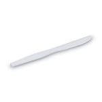 Plastic Cutlery, Heavyweight Knife, 7.5", White, 1,000/Carton