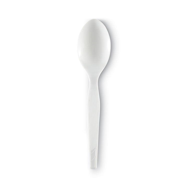 Plastic Cutlery, Heavy Mediumweight Spoon, White, 1,000/Carton