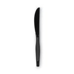 Plastic Cutlery, Heavy Mediumweight Knife, Black, 1,000/Carton