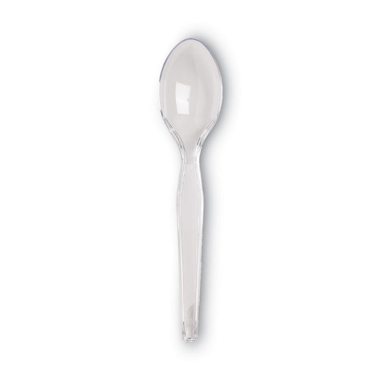 Plastic Cutlery, Heavyweight Spoon, Crystal Clear, 1,000/Carton