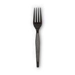 Plastic Cutlery, Heavyweight Fork, Black, 1,000/Carton