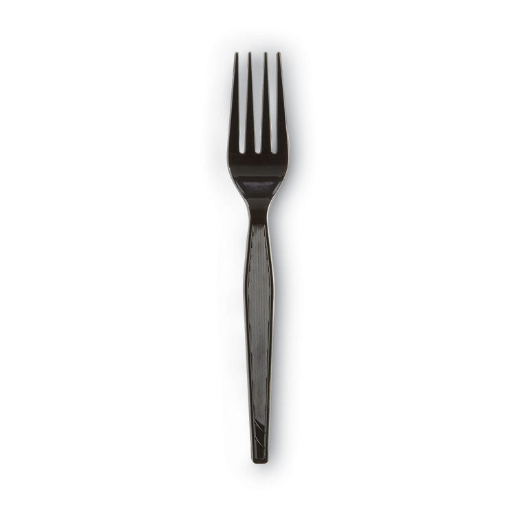 Plastic Cutlery, Heavyweight Fork, Black, 1,000/Carton