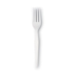Plastic Cutlery, Heavyweight Fork, White, 1,000/Carton