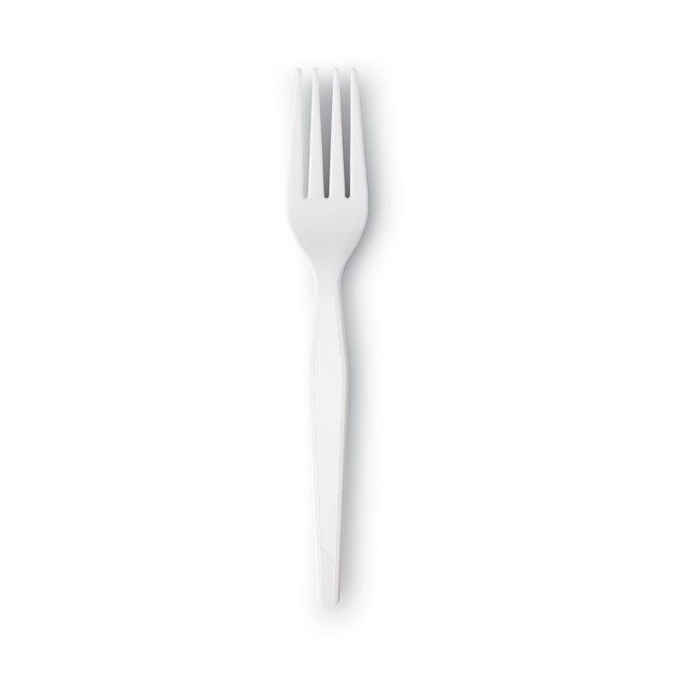 Plastic Cutlery, Heavyweight Fork, White, 1,000/Carton