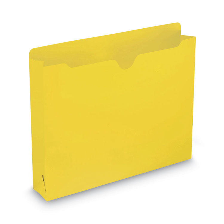 Colored File Jackets With Reinforced Double-Ply Tab, Straight Tab, Letter Size, Yellow, 50/box