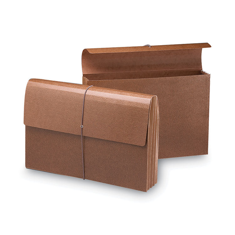 Classic Expanding Wallets with Tear-Resistant Gussets, 3.5" Expansion, 1 Section, Elastic Cord Closure, Legal Size, Redrope