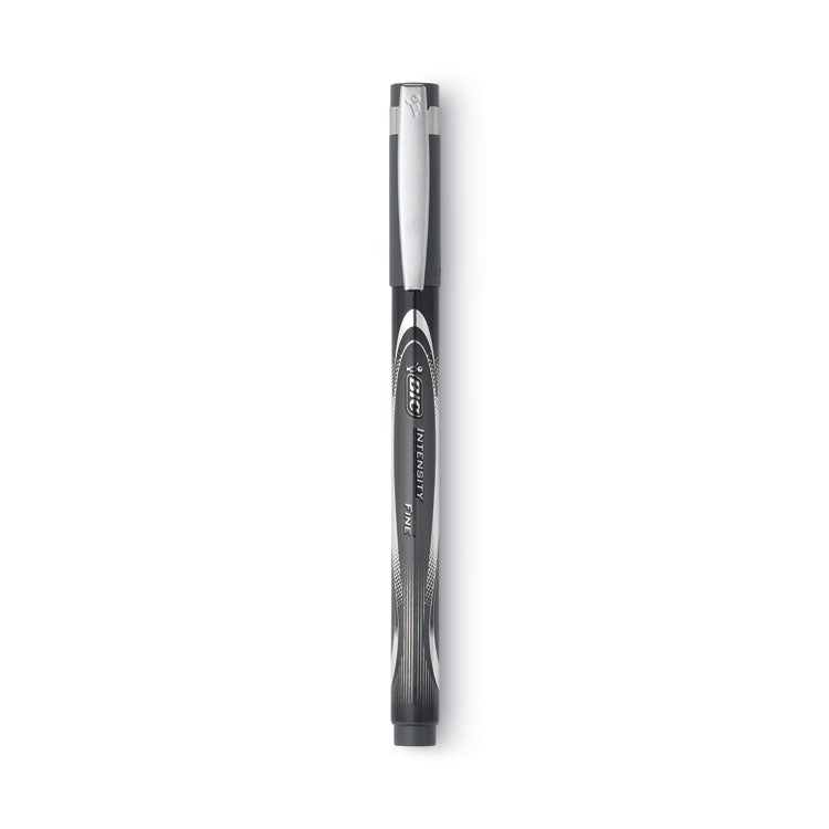 Intensity Porous Point Pen, Stick, Fine 0.5 Mm, Black Ink, Black Barrel, Dozen