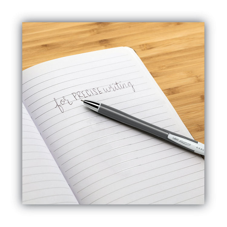 Glide Exact Ballpoint Pen, Retractable, Fine 0.7 Mm, Black Ink, Black Barrel, Dozen