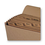 Indexed Expanding Kraft Files, 12 Sections, Elastic Cord Closure, 1/12-Cut Tabs, Letter Size, Kraft