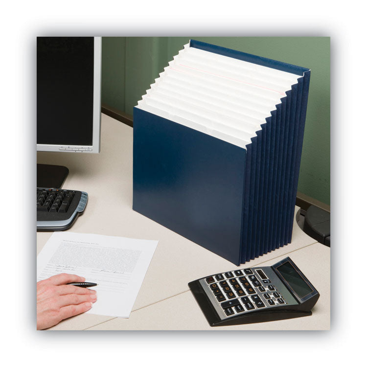 Stadium File, 12 Sections, 1/12-Cut Tabs, Letter Size, Navy