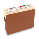 Recycled Top Tab File Pockets, 3.5" Expansion, Letter Size, Redrope, 25/Box