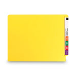 Shelf-Master Reinforced End Tab Colored Folders, Straight Tabs, Letter Size, 0.75" Expansion, Yellow, 100/Box