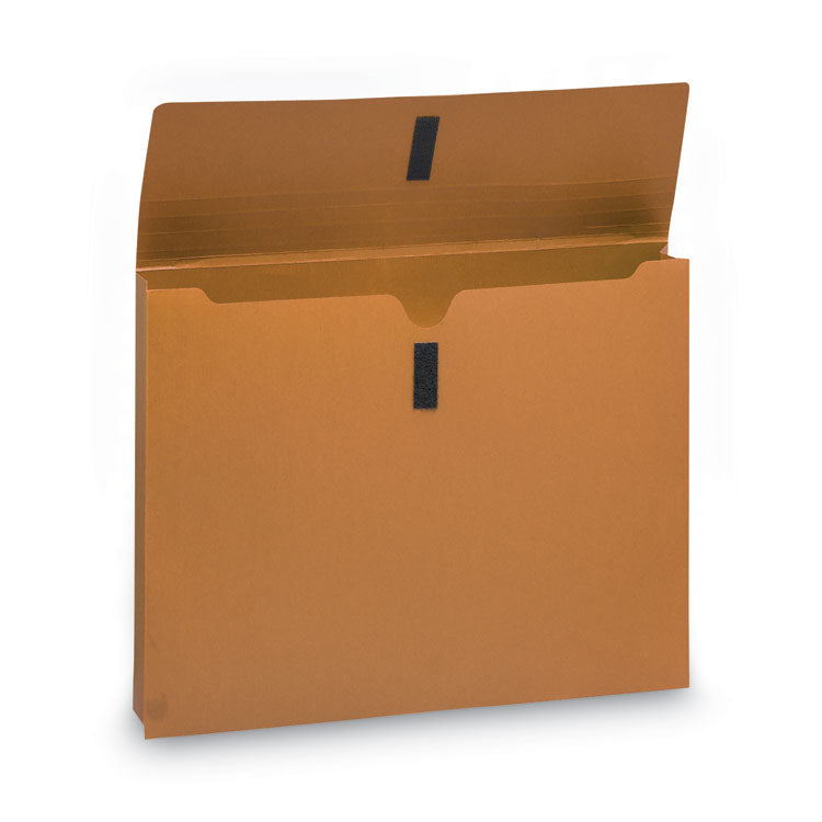 Expanding Wallet with Hook and Loop Closure, 2" Expansion, 1 Section, Hook/Loop Closure, Letter Size, Redrope