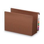 Heavy-Duty Redrope End Tab Tuff Pockets, 7" Expansion, Legal Size, Redrope, 5/box