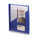 Clear Front Poly Report Cover, Double-Prong Fastener, 0.5" Capacity, 8.5 X 11, Clear/blue, 5/pack