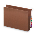 Heavy-Duty Redrope End Tab Tuff Pockets, 3.5" Expansion, Letter Size, Redrope, 10/box