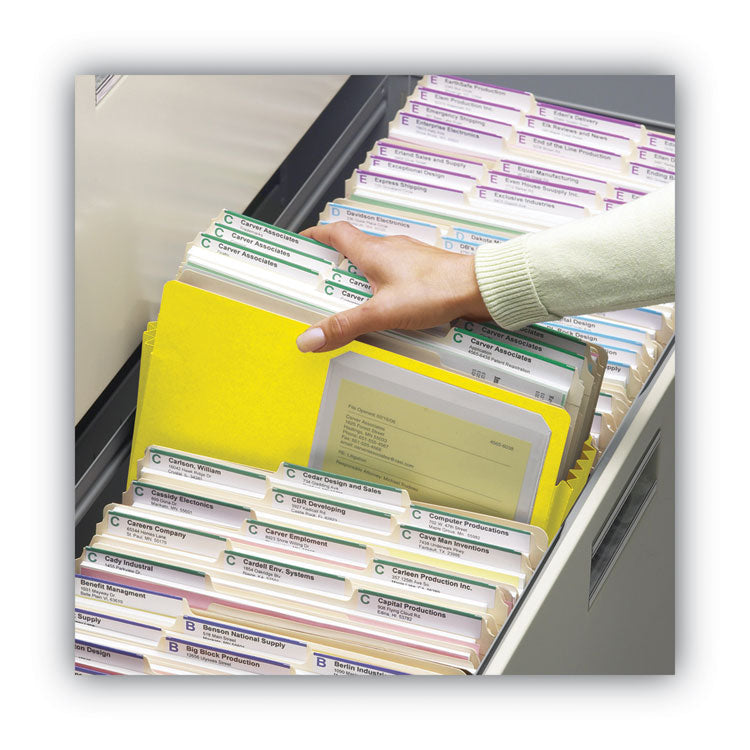 Colored File Pockets, 3.5" Expansion, Letter Size, Yellow
