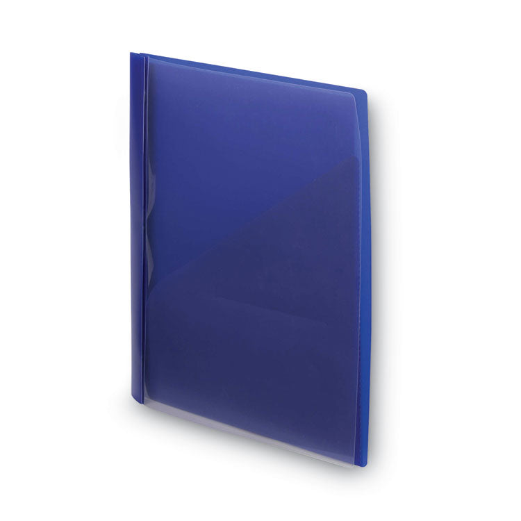 Clear Front Poly Report Cover, Double-Prong Fastener, 0.5" Capacity, 8.5 X 11, Clear/blue, 5/pack