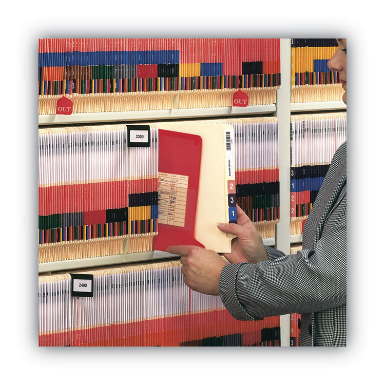 Colored Poly Out Guides With Pockets, 1/3-Cut End Tab, Out, 8.5 X 11, Red, 25/box