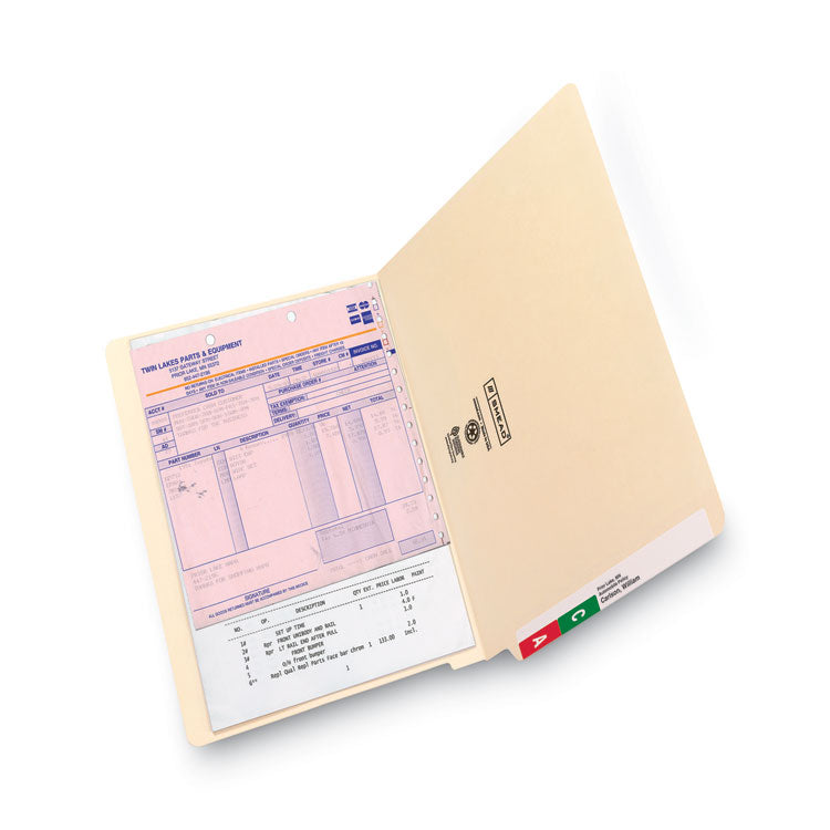 Heavyweight Manila End Tab Folders, 9.5" High Front, Straight Tabs, Legal Size, 0.75" Expansion, Manila, 100/Box