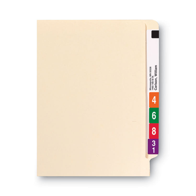 100% Recycled Manila End Tab Folders, Straight Tabs, Letter Size, 0.75" Expansion, Manila, 100/Box