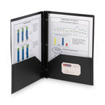 Poly Two-Pocket Folder With Fasteners, 180-Sheet Capacity, 11 X 8.5, Black, 25/box