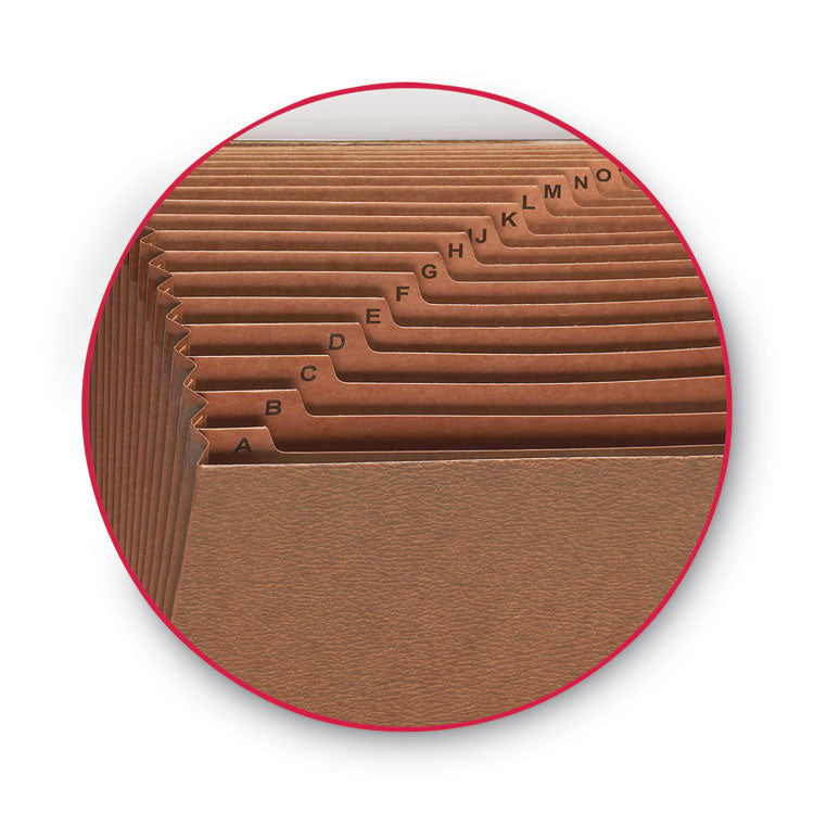 TUFF Expanding Open-Top Stadium File, 21 Sections, 1/21-Cut Tabs, Legal Size, Redrope