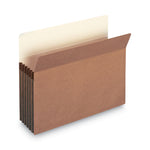 Recycled Top Tab File Pockets, 5.25" Expansion, Letter Size, Redrope, 10/Box