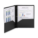 Poly Two-Pocket Folder With Fasteners, 180-Sheet Capacity, 11 X 8.5, Black, 25/box