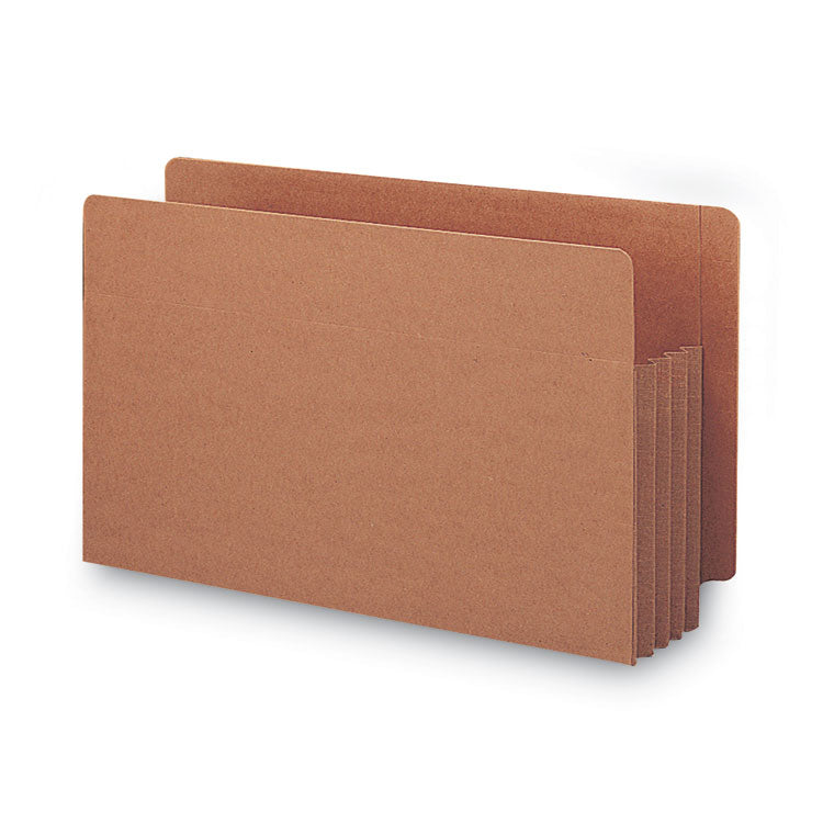 Heavy-Duty Redrope End Tab Tuff Pockets, 3.5" Expansion, Legal Size, Redrope, 10/box