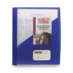 Clear Front Poly Report Cover, Double-Prong Fastener, 0.5" Capacity, 8.5 X 11, Clear/blue, 5/pack
