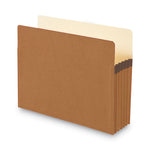 Recycled Top Tab File Pockets, 5.25" Expansion, Letter Size, Redrope, 10/Box