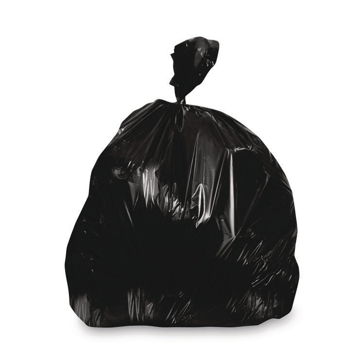 Linear Low-Density Can Liners, 30 gal, 1.25 mil, 30" x 36", Black, Flat Pack, 200/Carton