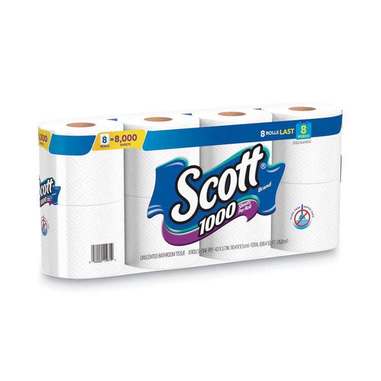 1000 Bathroom Tissue, Septic Safe, 1-Ply, White, 1,000 Sheet/roll, 32 Rolls/carton