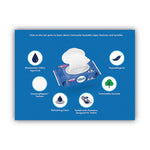 Flushable Wet Wipes, Flip-Top Pack, 5 x 7.25, White, 42 Sheets/Pack, 8 Packs/Carton
