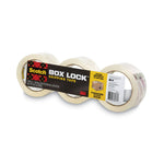 Box Lock Shipping Packaging Tape, 3" Core, 1.88" X 54.6 Yds, Clear, 3/pack